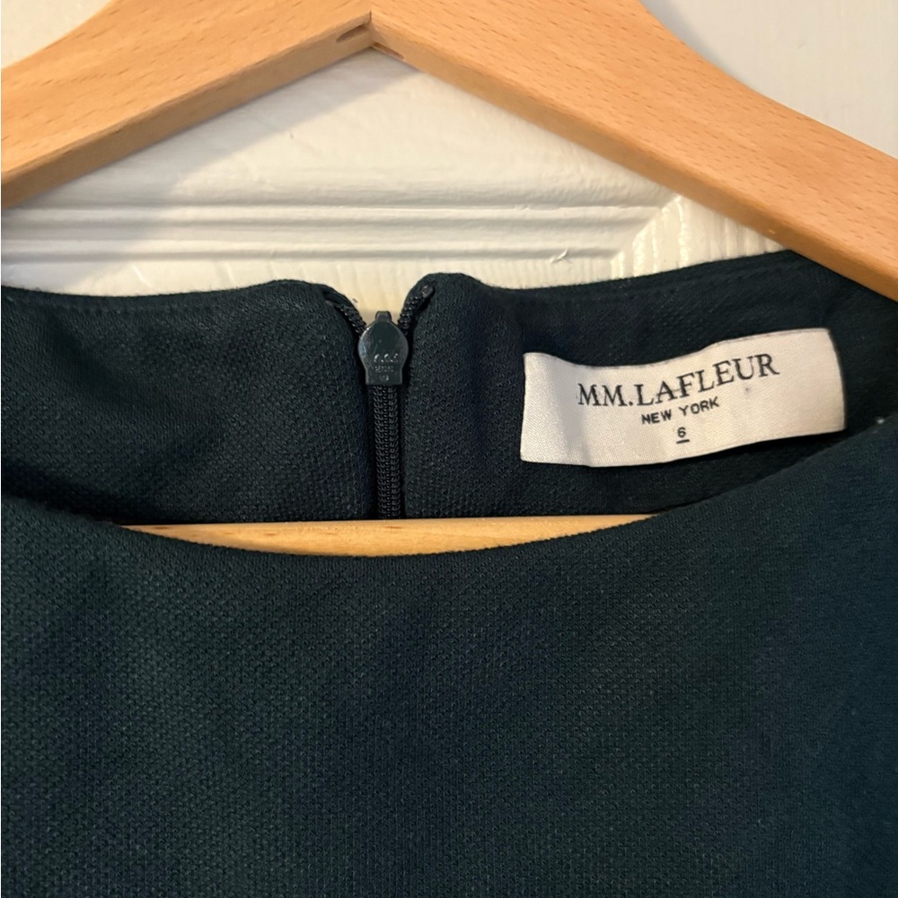 MM Lafleur Anglea Texture Ponte Tailored Boatneck Rainforest Green Suiting Dress